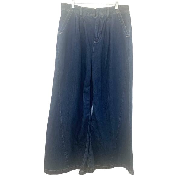 Free People We The Free Wide Leg NWOT Jeans 29 Blue Equinox Parachute High Rise - Picture 1 of 13